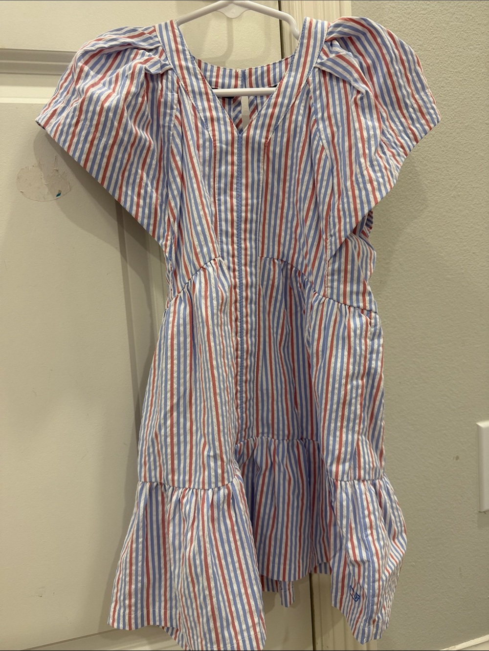 Vineyard vines Girls' Red & Blue Striped Ruffle-Hem Casual Dress